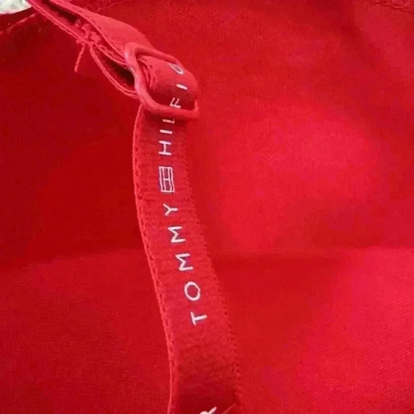 Tommy Hilfiger Longline Bra Red Silver Glitter R77T011 Size 34C - Picture 8 of 9